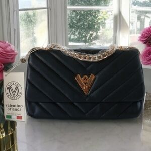 VALENTINO ORLANDI Black Quilted Shoulder Bag NWT BNWT